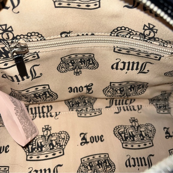 Black Vintage Juicy Couture Purse Bowler Bowling Bag Velour Satchel Y2K - Picture 10 of 13